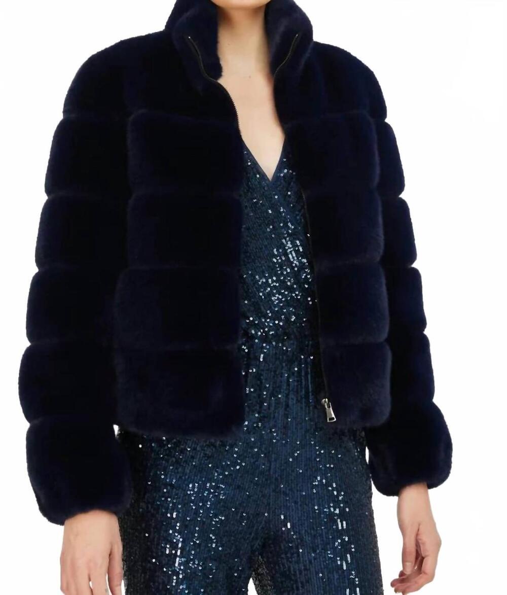 NEW GENERATION LOVE jodi faux fur jacket in midnight